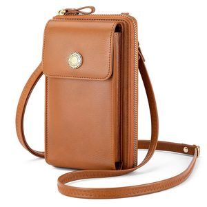 Small Crossbody Bags Rfid Leather Cell Phone Wallet Purese Trendy C :)